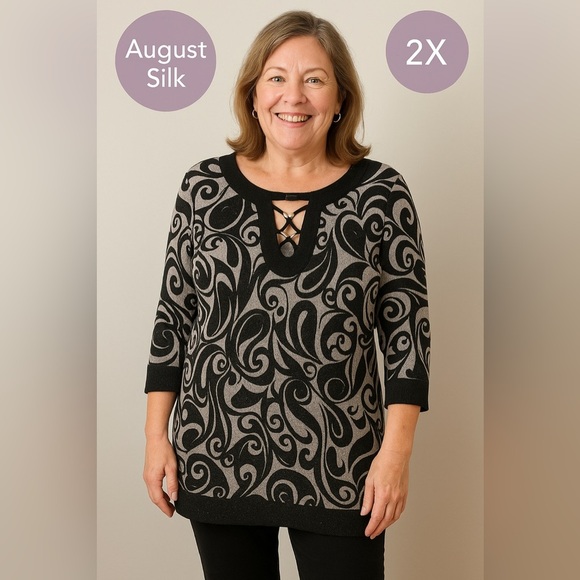 August Silk 2x Beautiful Sparkle Top​​​ - Picture 1 of 6